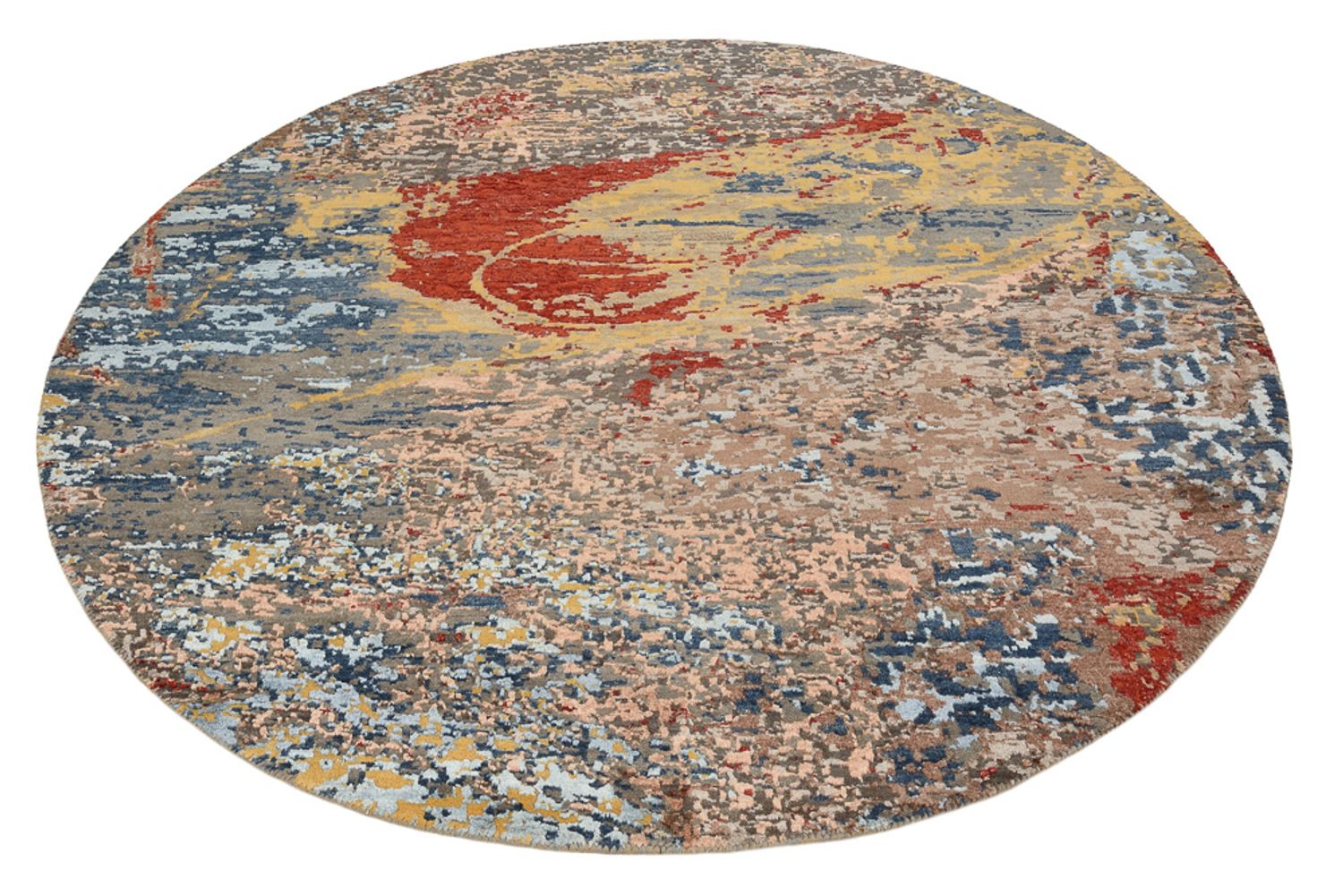 Alfombra de diseño redondo  - 182 x 180 cm - multicolor