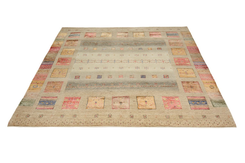 Alfombra Gabbeh - Loribaft Indus cuadrado  - 205 x 203 cm - multicolor