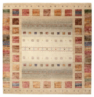 Alfombra Gabbeh - Loribaft Indus cuadrado  - 253 x 249 cm - multicolor