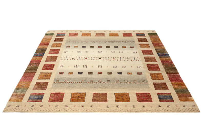 Alfombra Gabbeh - Loribaft Indus cuadrado  - 253 x 249 cm - multicolor