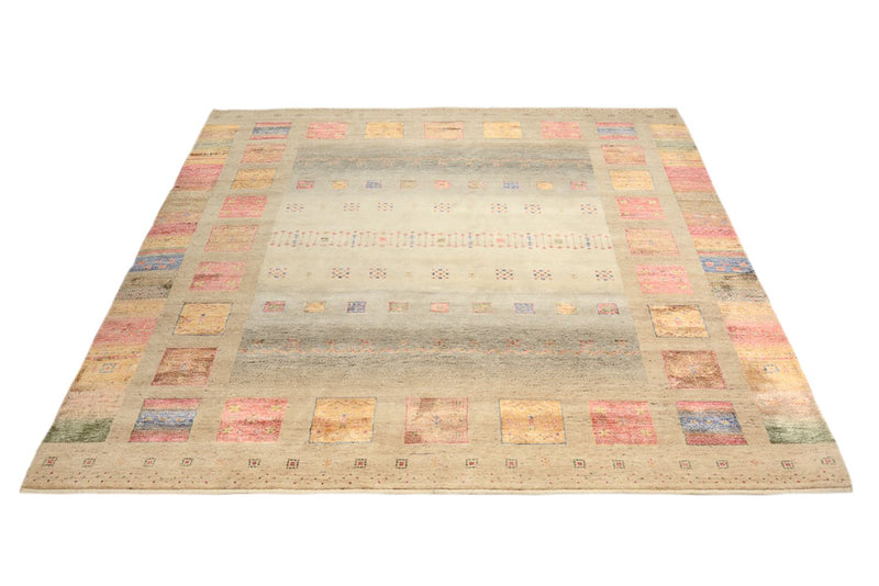 Alfombra Gabbeh - Loribaft Indus cuadrado  - 253 x 249 cm - multicolor