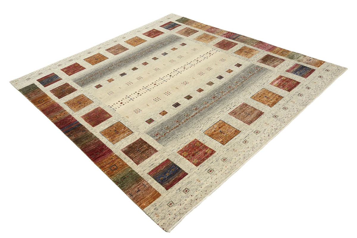 Alfombra Gabbeh - Loribaft Indus cuadrado  - 201 x 196 cm - multicolor