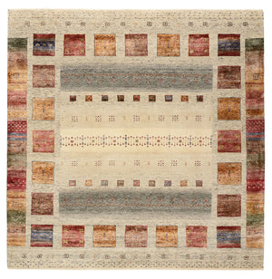 Alfombra Gabbeh - Loribaft Indus cuadrado  - 206 x 205 cm - multicolor