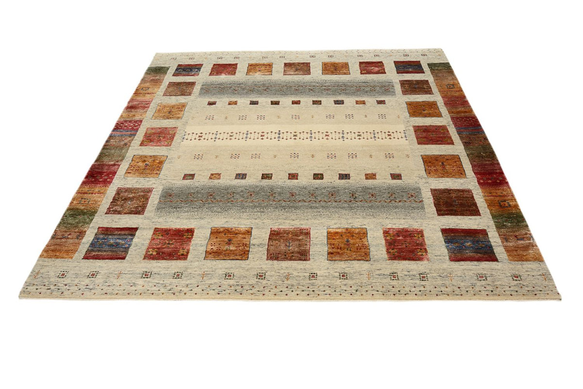 Alfombra Gabbeh - Loribaft Indus cuadrado  - 206 x 205 cm - multicolor