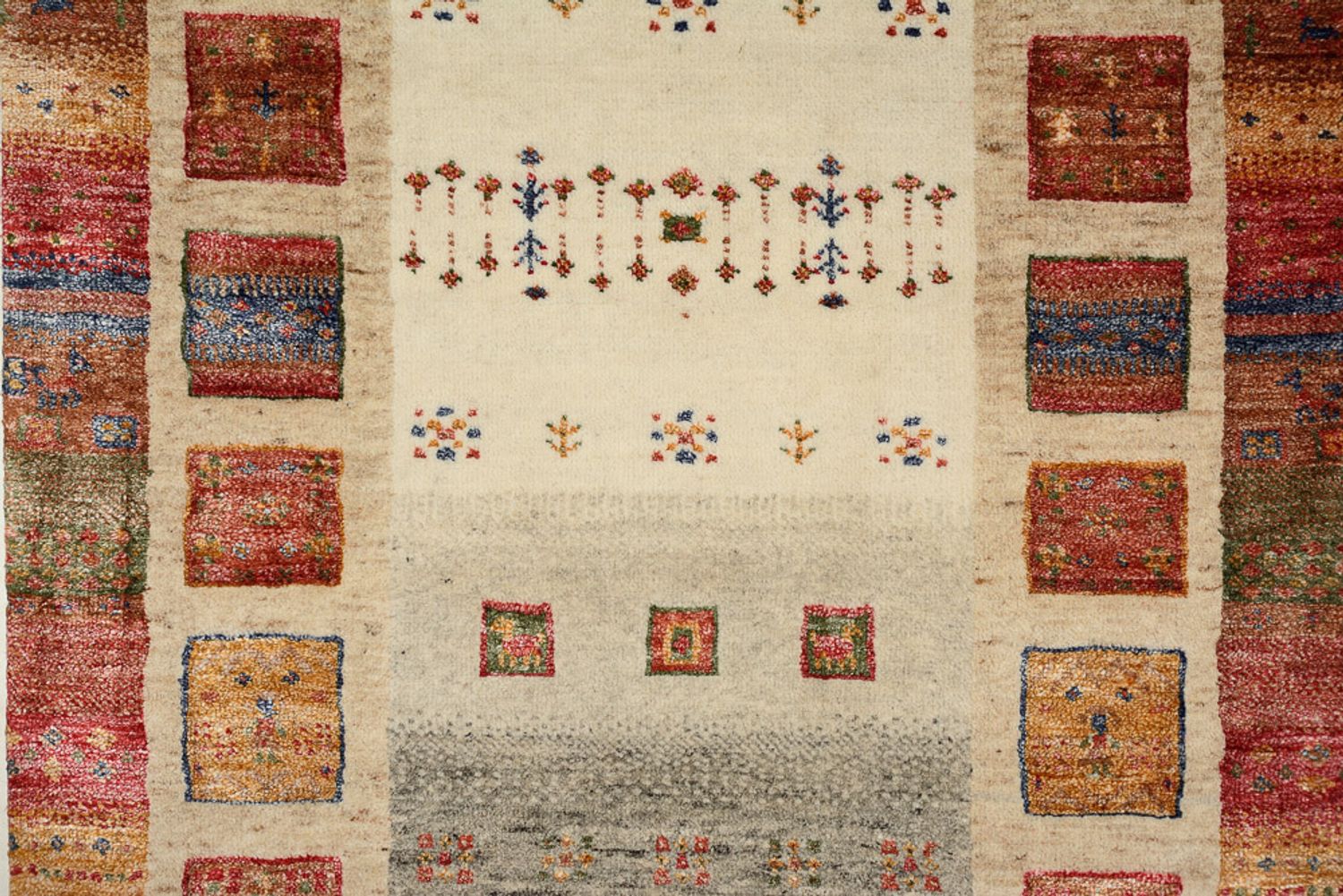 Alfombra de pasillo Alfombra Gabbeh - Loribaft Indus - 298 x 84 cm - multicolor
