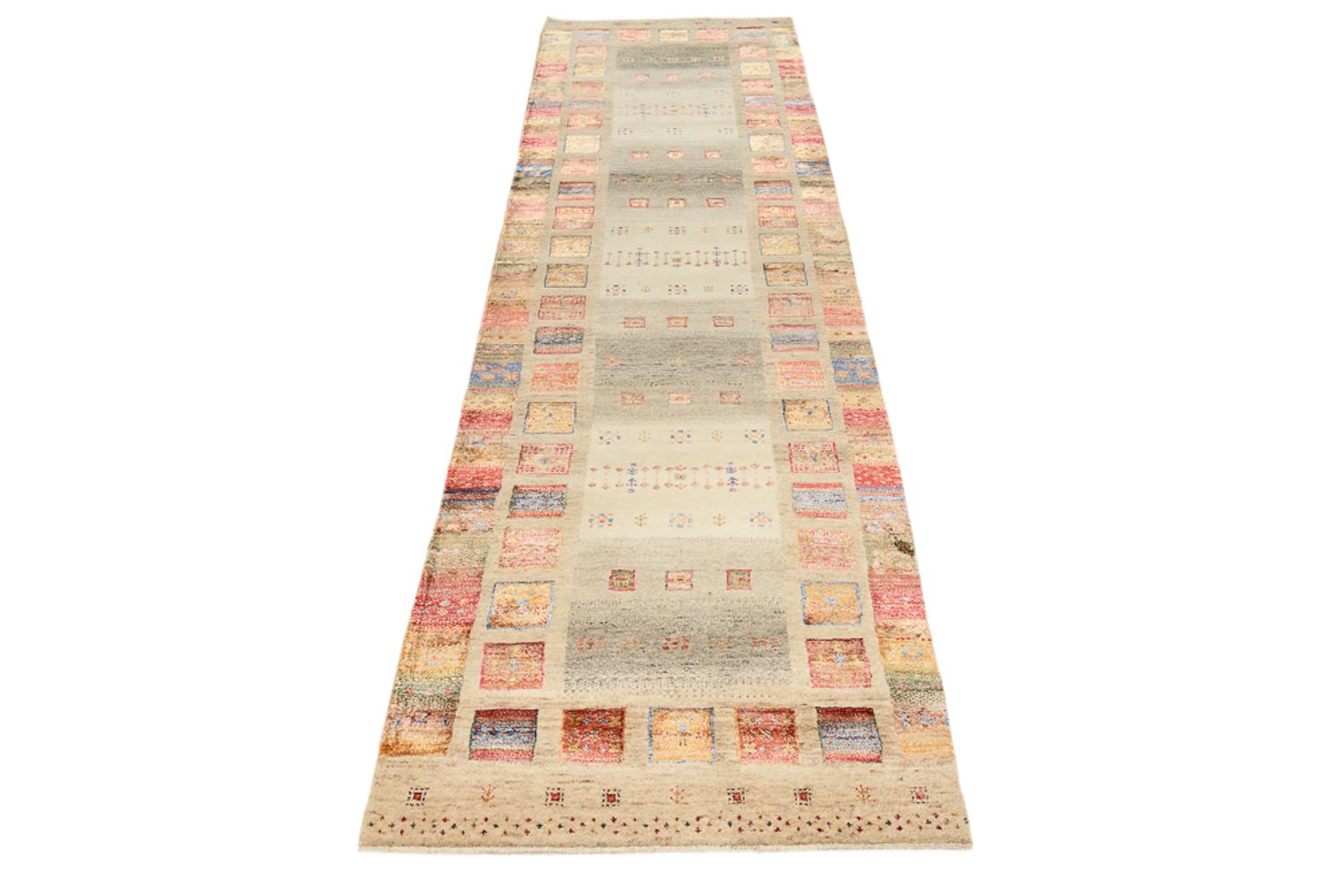 Alfombra de pasillo Alfombra Gabbeh - Loribaft Indus - 298 x 84 cm - multicolor