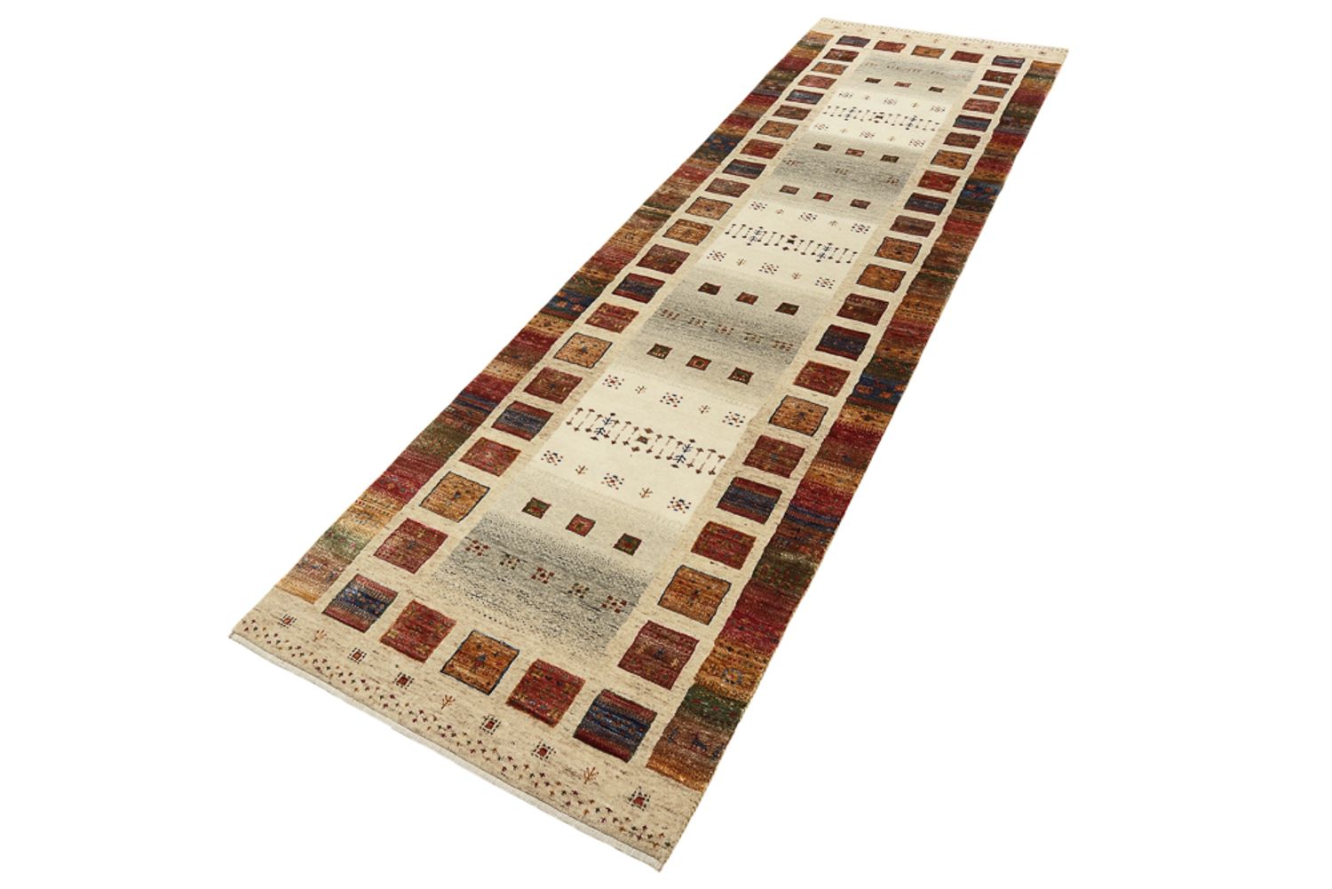 Alfombra de pasillo Alfombra Gabbeh - Loribaft Indus - 295 x 82 cm - multicolor