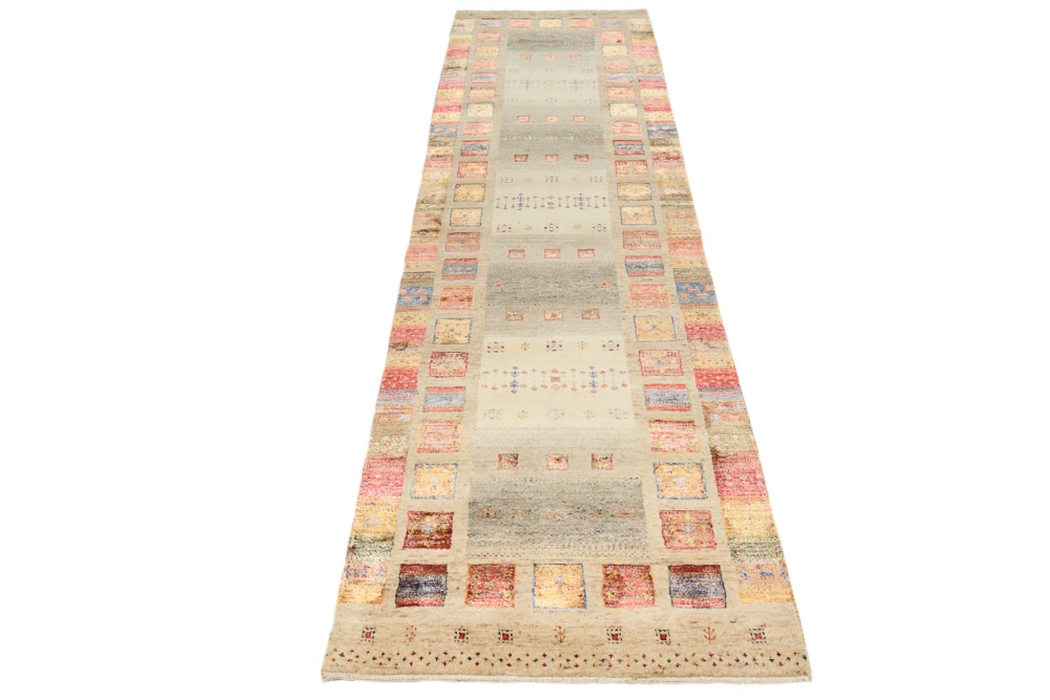 Alfombra de pasillo Alfombra Gabbeh - Loribaft Indus - 295 x 82 cm - multicolor