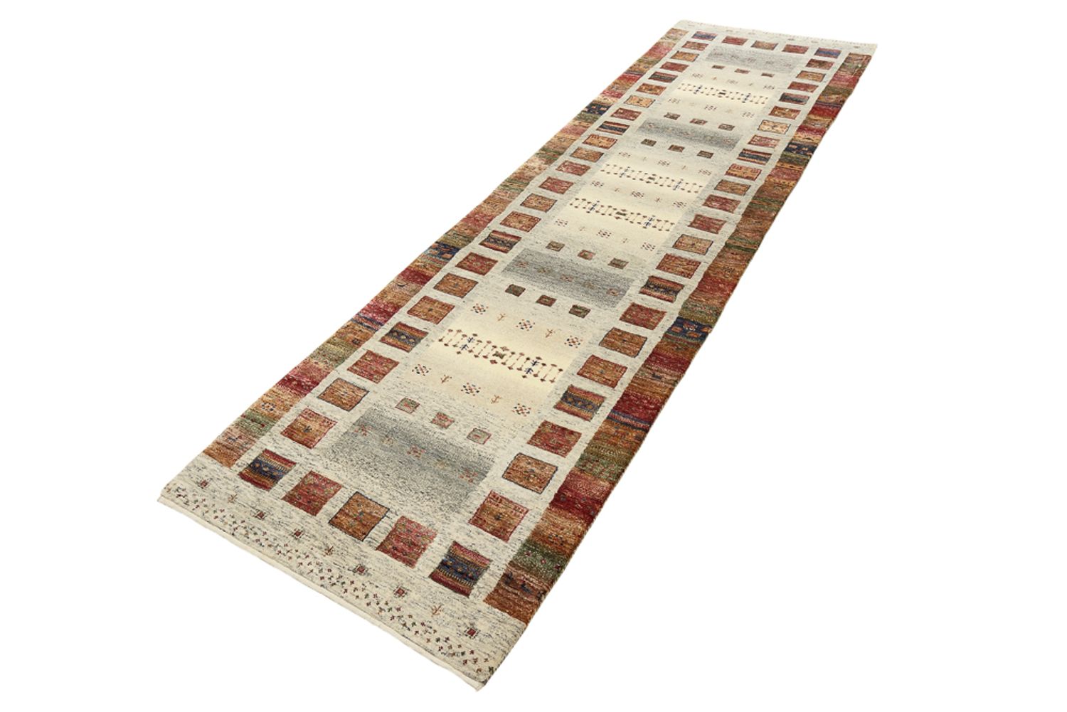Alfombra de pasillo Alfombra Gabbeh - Loribaft Indus - 294 x 82 cm - multicolor