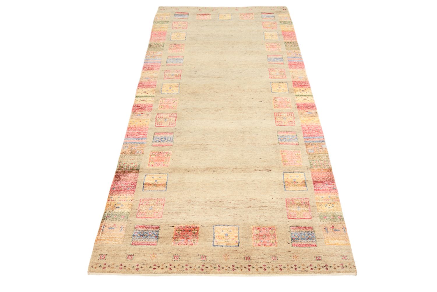 Alfombra de pasillo Alfombra Gabbeh - Loribaft Indus - 204 x 95 cm - multicolor