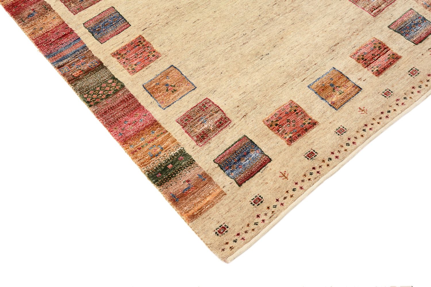 Alfombra de pasillo Alfombra Gabbeh - Loribaft Indus - 202 x 94 cm - multicolor