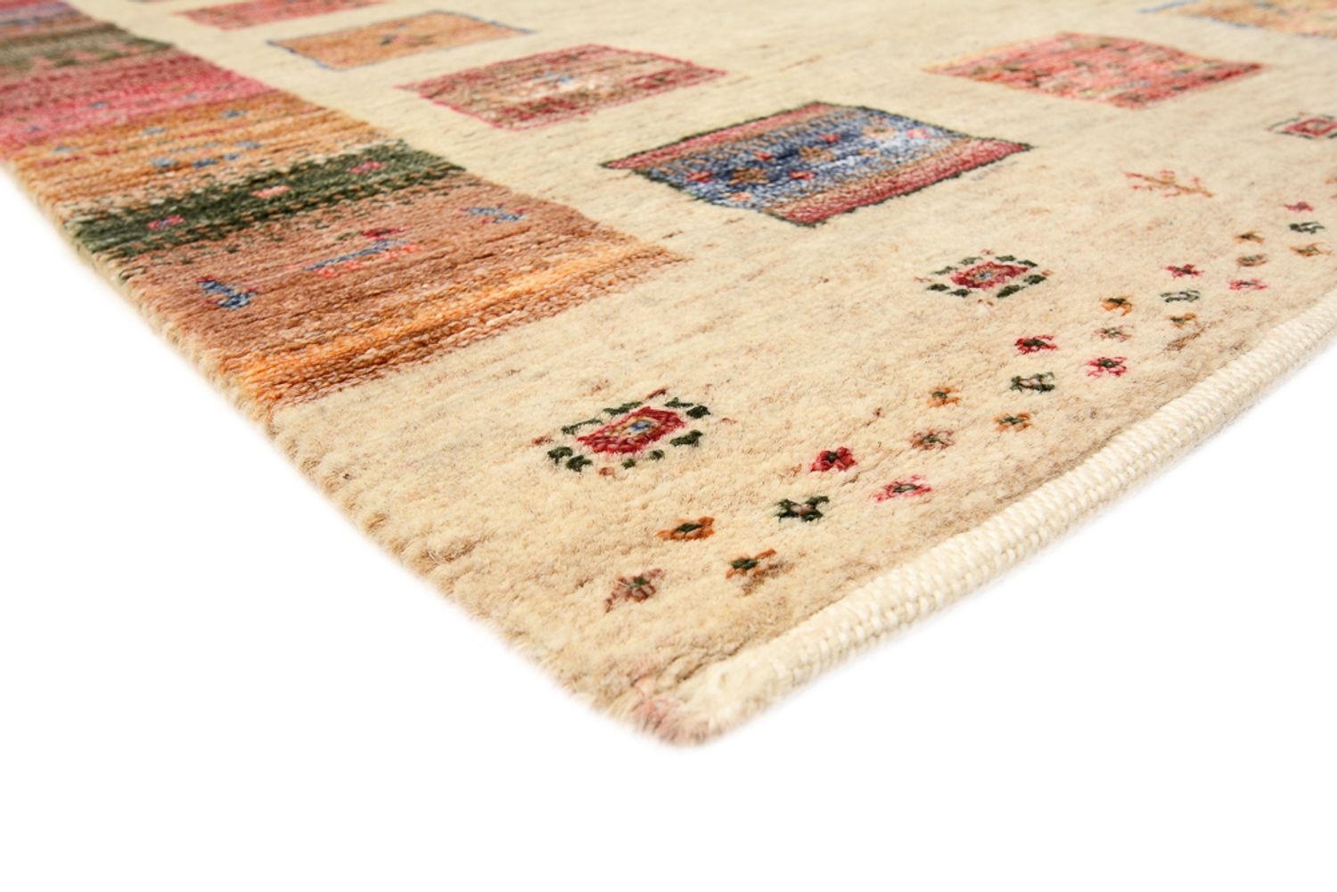 Alfombra de pasillo Alfombra Gabbeh - Loribaft Indus - 202 x 94 cm - multicolor