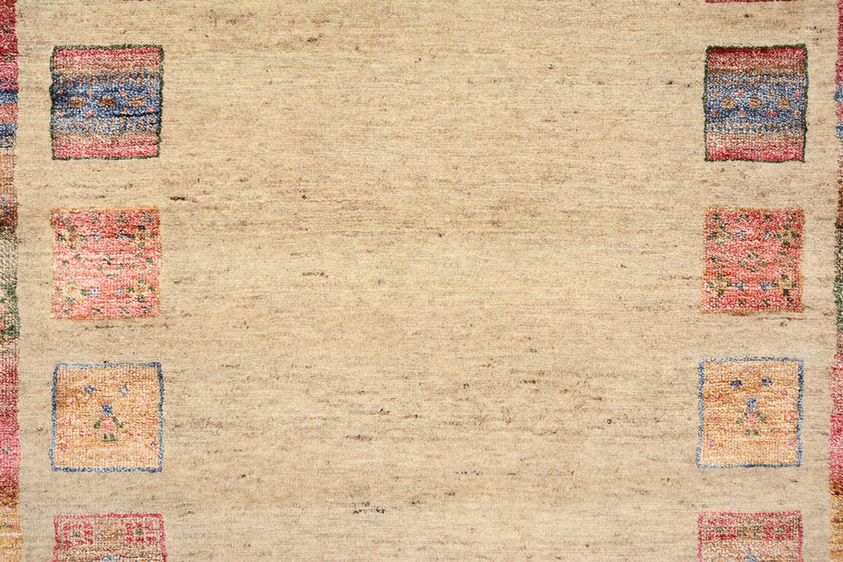 Alfombra de pasillo Alfombra Gabbeh - Loribaft Indus - 202 x 94 cm - multicolor