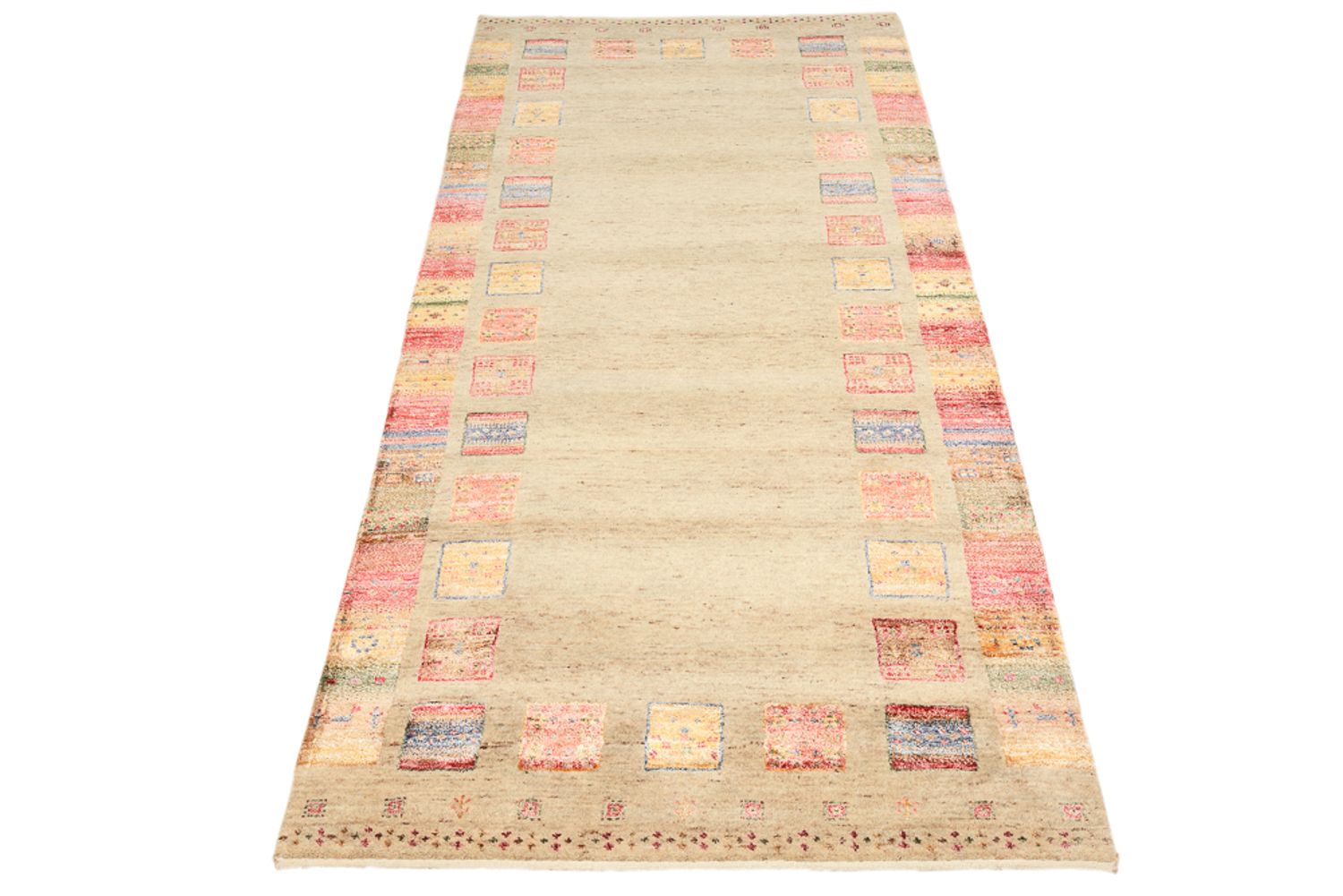 Alfombra de pasillo Alfombra Gabbeh - Loribaft Indus - 202 x 94 cm - multicolor