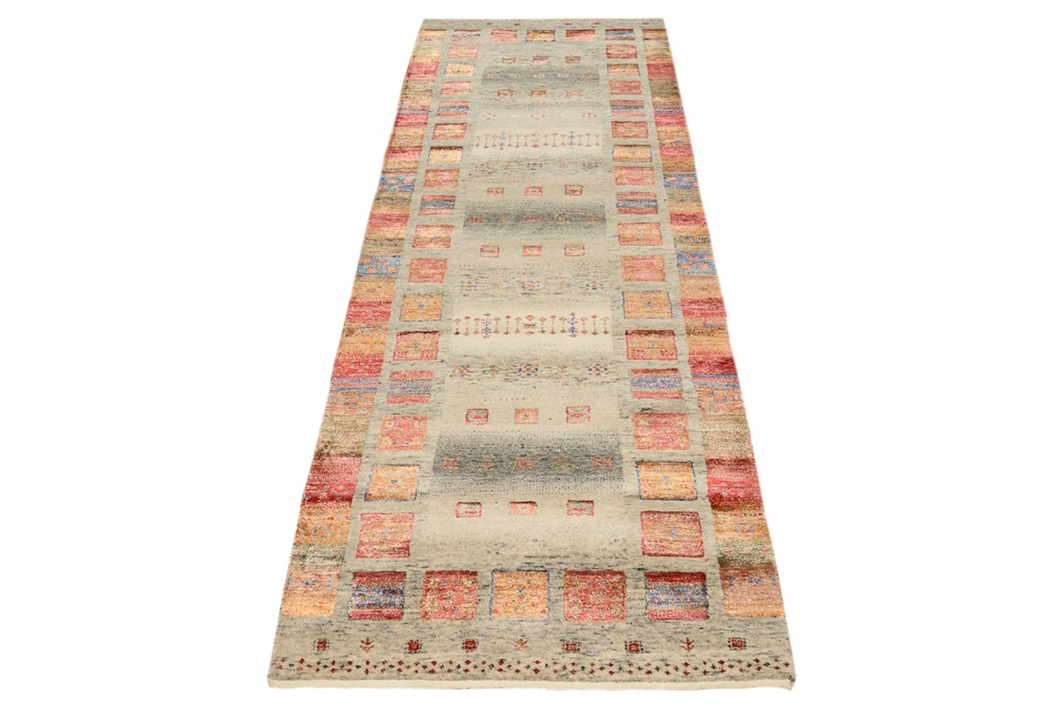 Alfombra de pasillo Alfombra Gabbeh - Loribaft Indus - 256 x 84 cm - multicolor