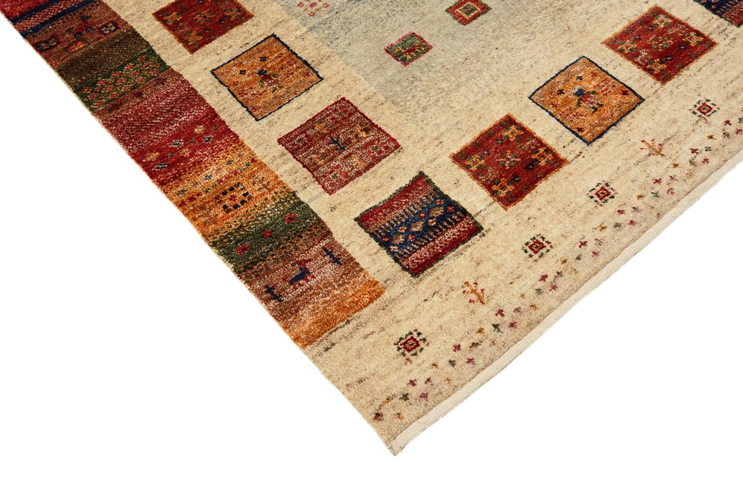 Alfombra de pasillo Alfombra Gabbeh - Loribaft Indus - 245 x 83 cm - multicolor