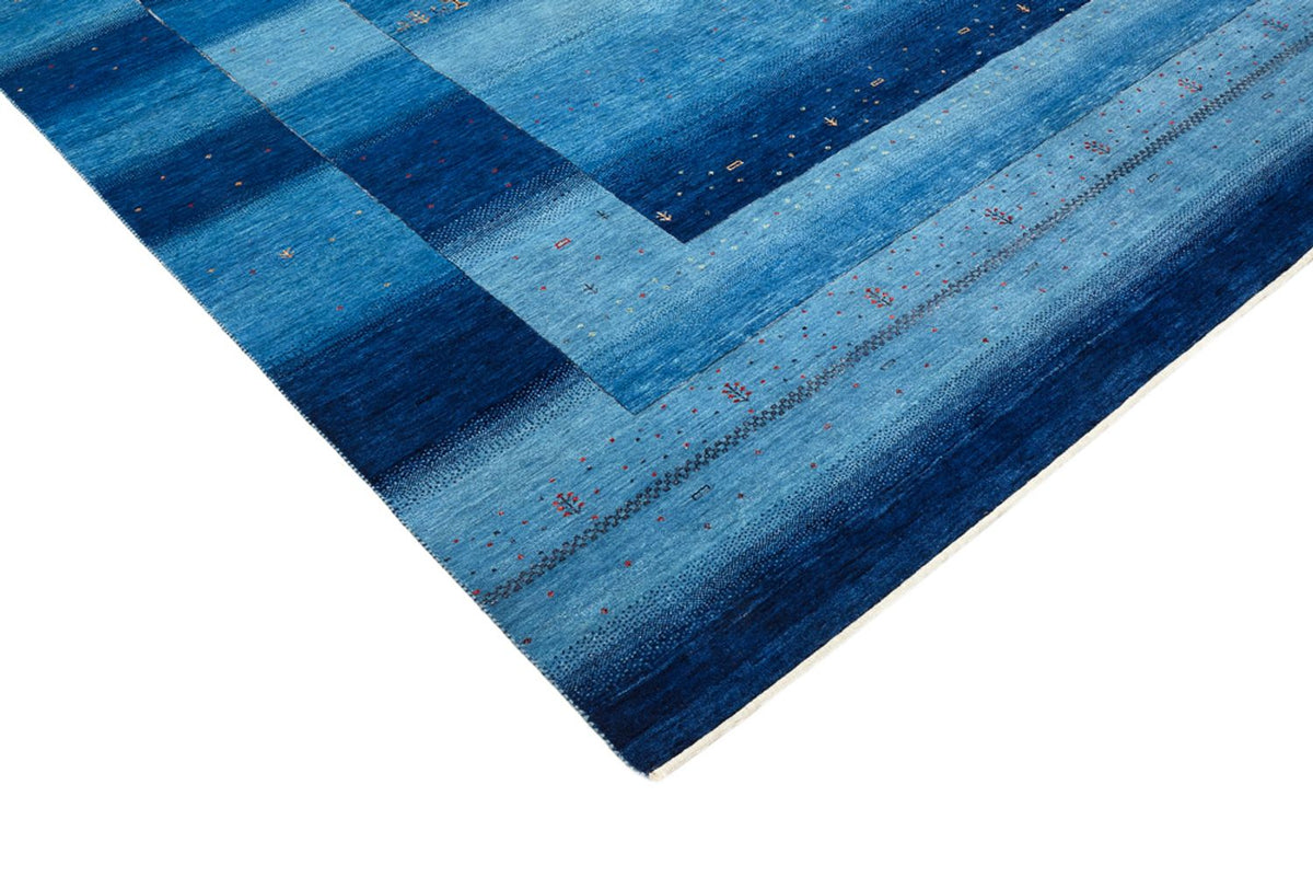 Alfombra Gabbeh - Loribaft Indus - 303 x 241 cm - azul marino