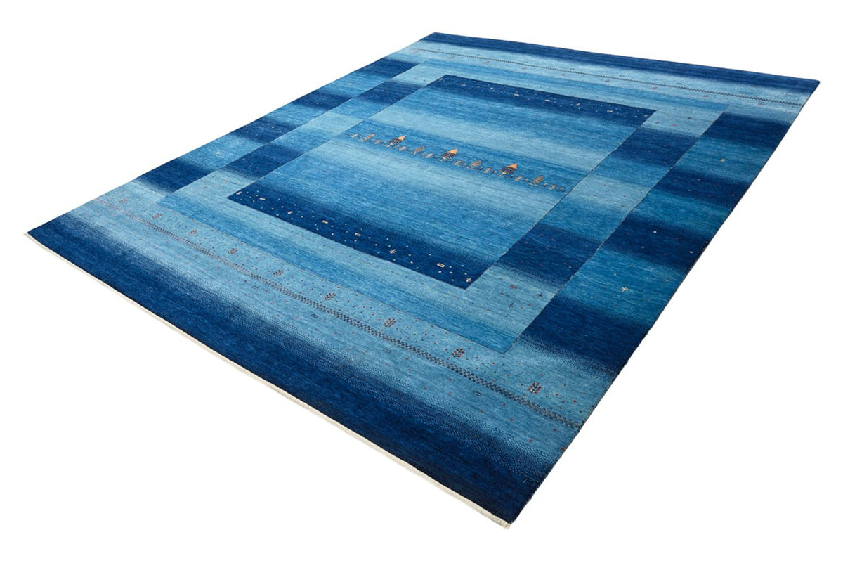 Alfombra Gabbeh - Loribaft Indus - 299 x 250 cm - azul marino