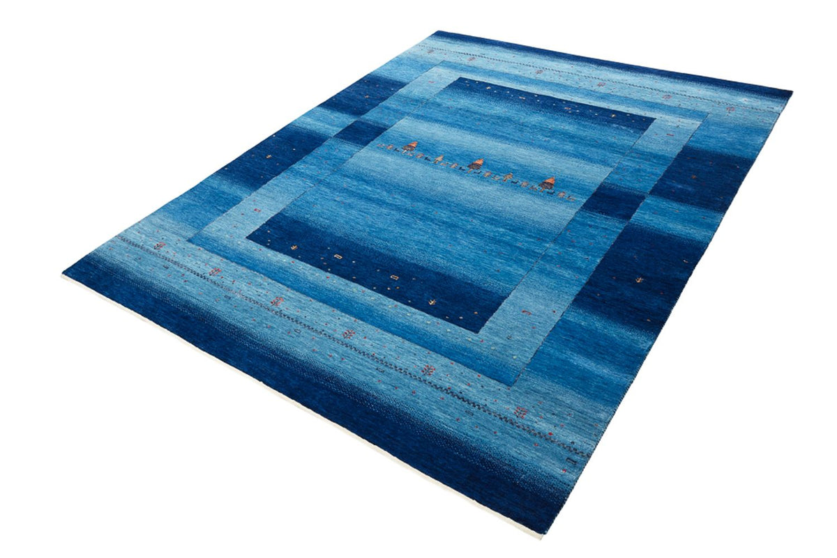 Alfombra Gabbeh - Loribaft Indus - 232 x 177 cm - azul marino