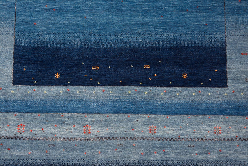 Alfombra Gabbeh - Loribaft Indus - 232 x 177 cm - azul marino