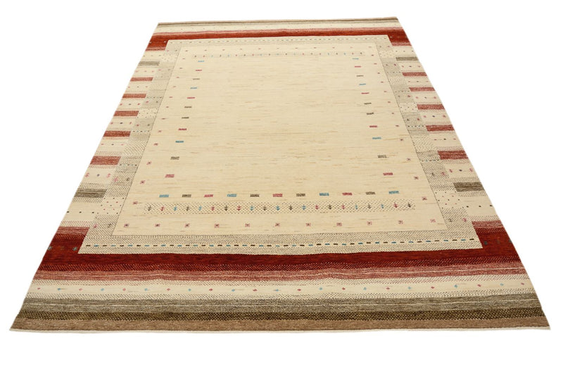 Alfombra Gabbeh - Loribaft Indus - 243 x 171 cm - beige claro