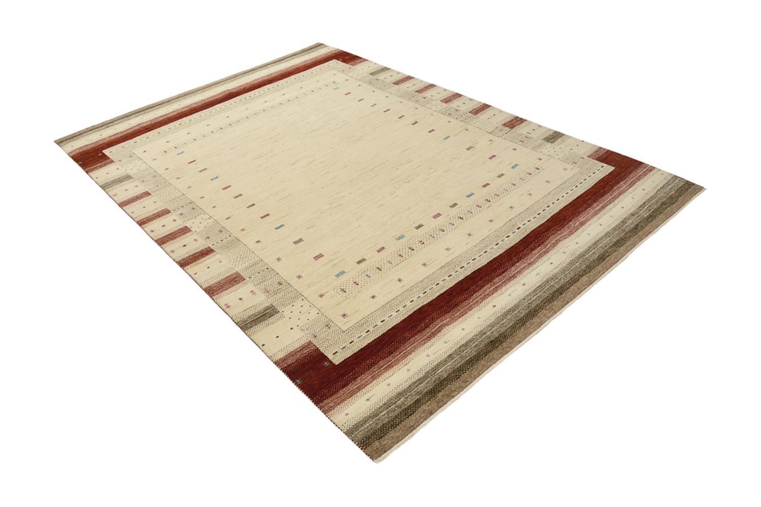 Alfombra Gabbeh - Loribaft Indus - 243 x 171 cm - beige claro