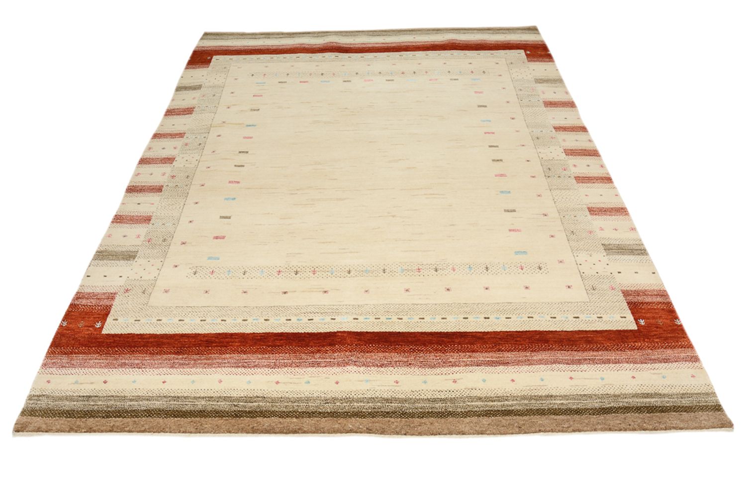 Alfombra Gabbeh - Loribaft Indus - 243 x 171 cm - beige claro