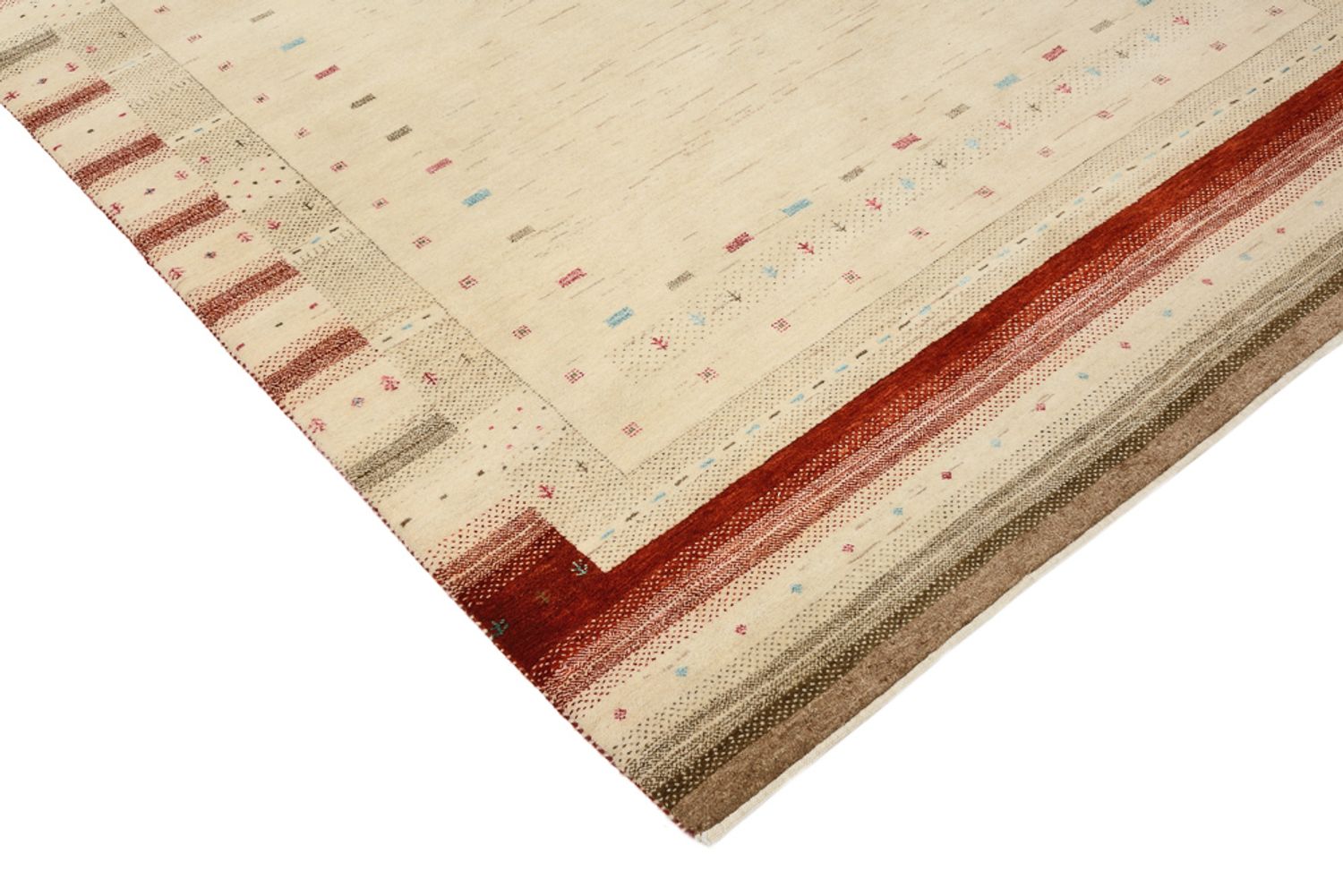 Alfombra Gabbeh - Loribaft Indus - 199 x 158 cm - beige claro