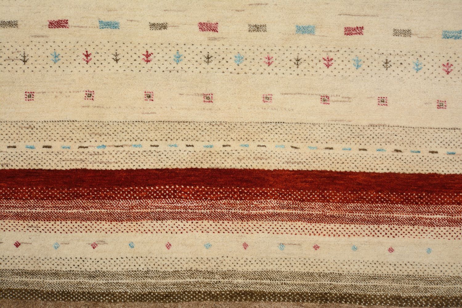 Alfombra Gabbeh - Loribaft Indus - 199 x 158 cm - beige claro