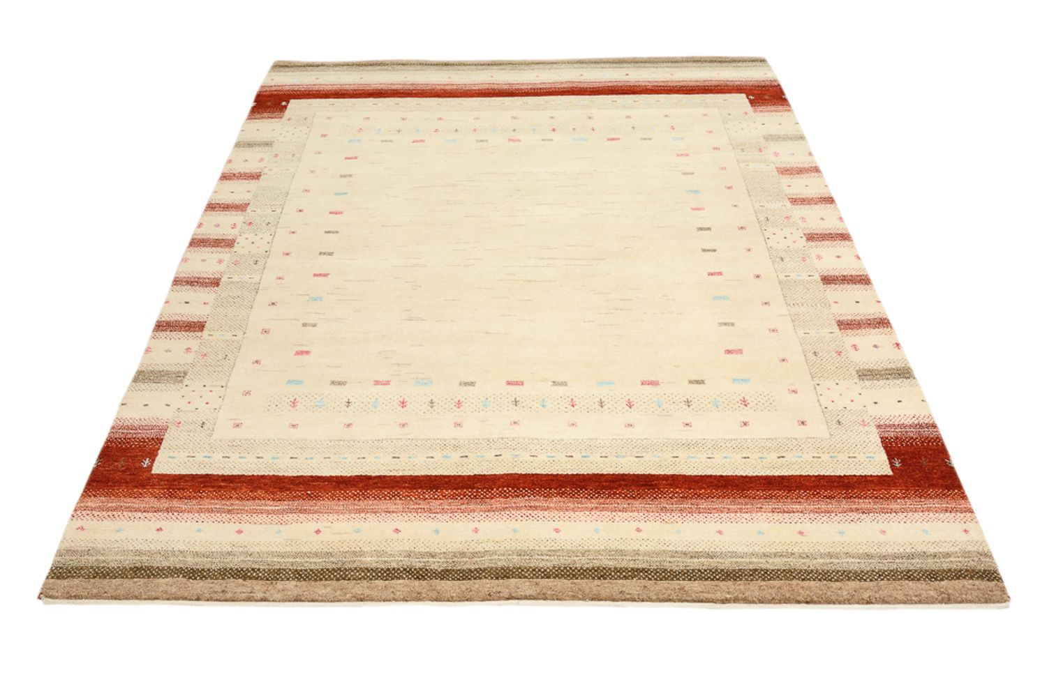 Alfombra Gabbeh - Loribaft Indus - 199 x 158 cm - beige claro