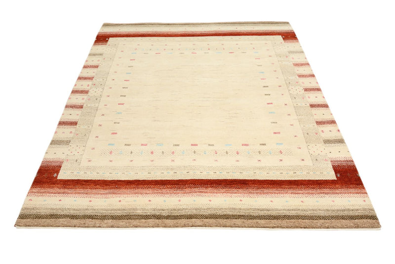 Alfombra Gabbeh - Loribaft Indus - 199 x 158 cm - beige claro