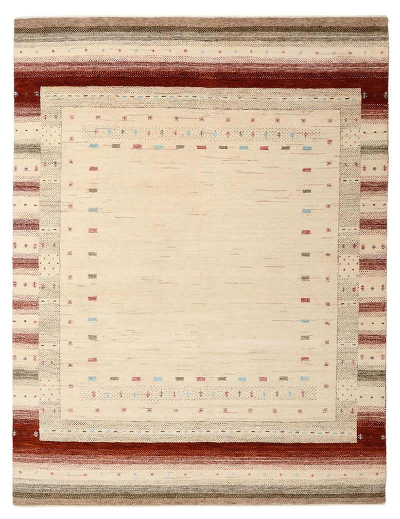 Alfombra Gabbeh - Loribaft Indus - 199 x 155 cm - beige claro