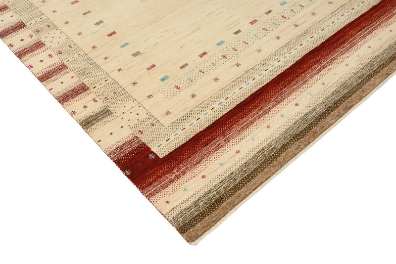 Alfombra Gabbeh - Loribaft Indus - 199 x 155 cm - beige claro