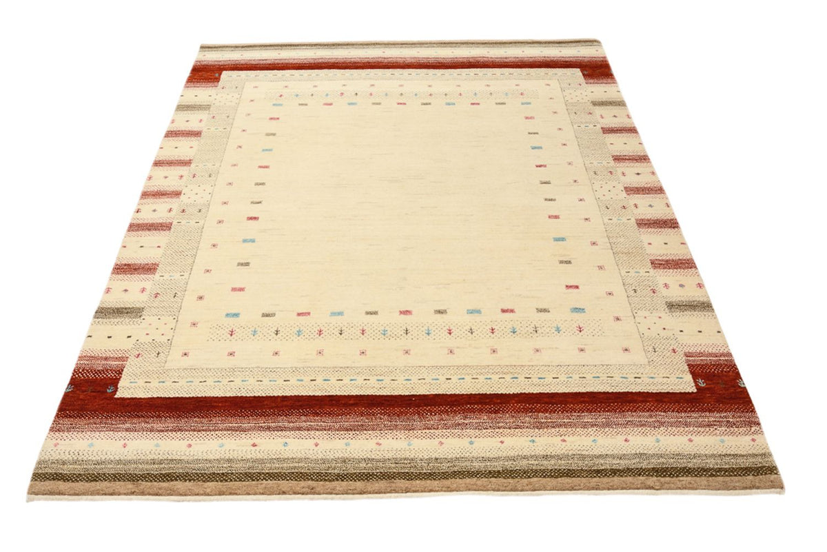Alfombra Gabbeh - Loribaft Indus - 198 x 156 cm - beige claro
