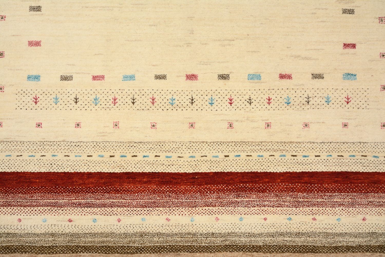 Alfombra Gabbeh - Loribaft Indus - 198 x 156 cm - beige claro