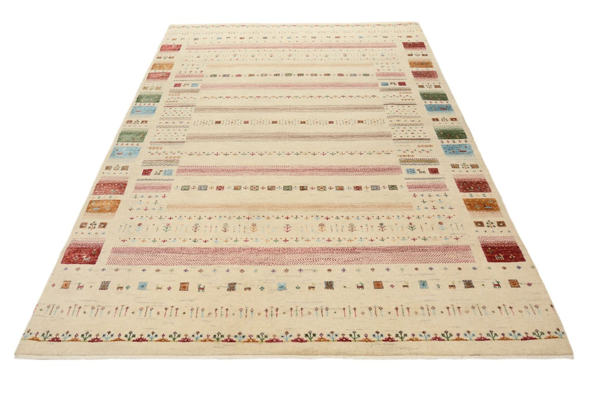 Alfombra Gabbeh - Loribaft Indus - 246 x 174 cm - beige claro