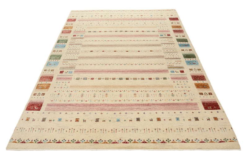 Alfombra Gabbeh - Loribaft Indus - 246 x 174 cm - beige claro