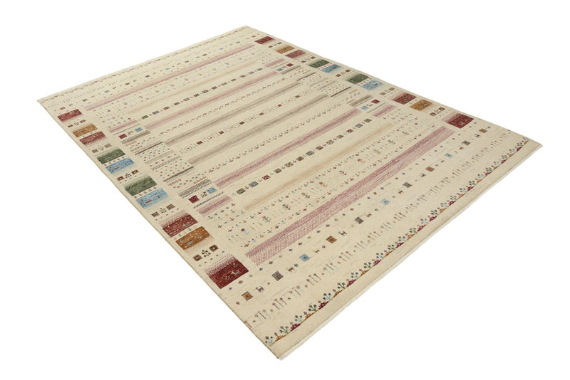 Alfombra Gabbeh - Loribaft Indus - 246 x 174 cm - beige claro