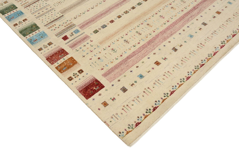 Alfombra Gabbeh - Loribaft Indus - 246 x 174 cm - beige claro