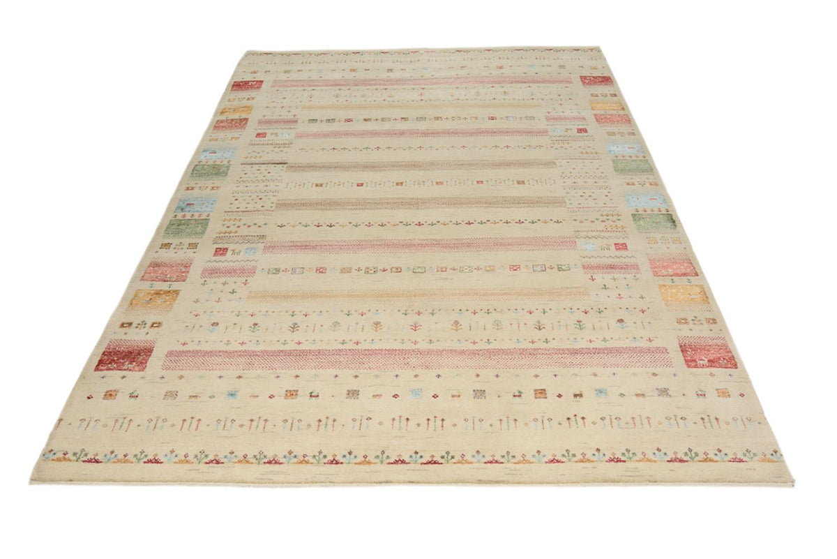 Alfombra Gabbeh - Loribaft Indus - 246 x 174 cm - beige claro
