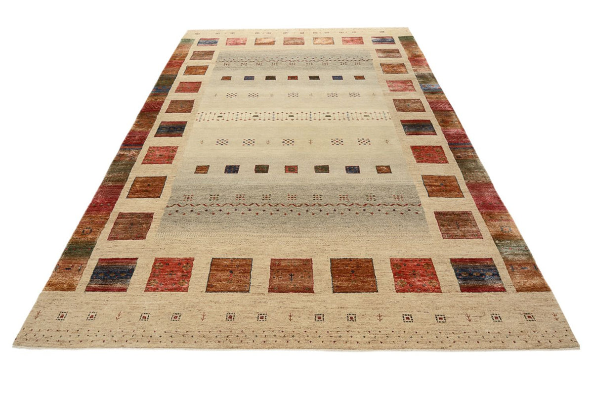 Alfombra Gabbeh - Loribaft Indus - 306 x 205 cm - beige claro