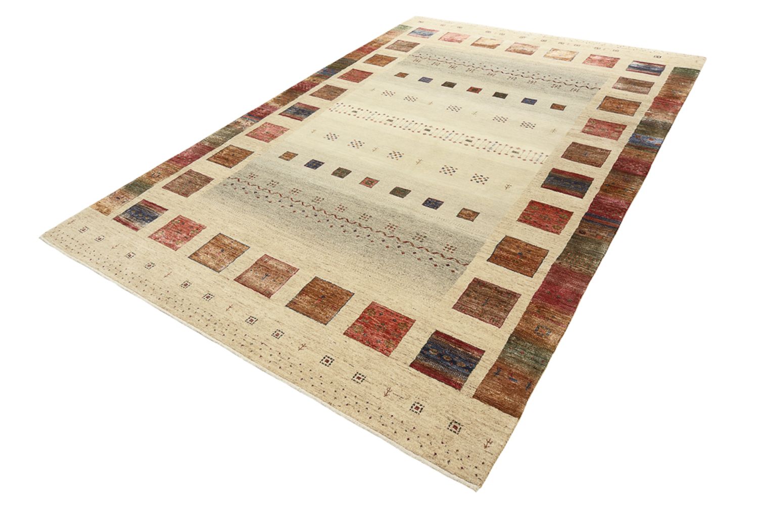Alfombra Gabbeh - Loribaft Indus - 306 x 205 cm - beige claro