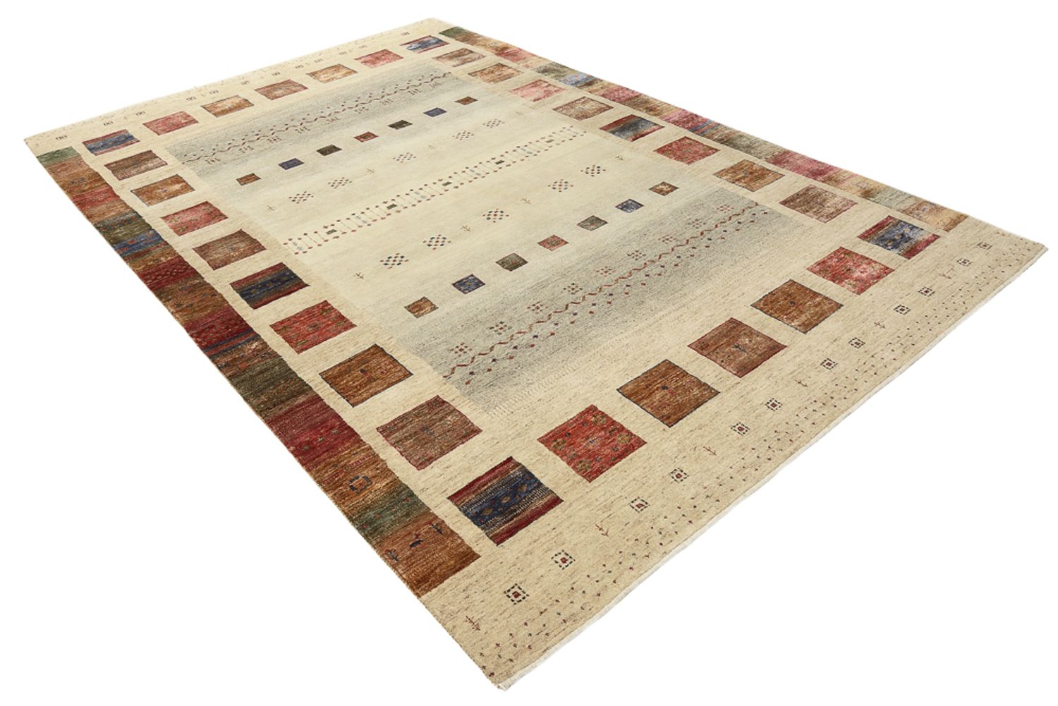 Alfombra Gabbeh - Loribaft Indus - 306 x 205 cm - beige claro