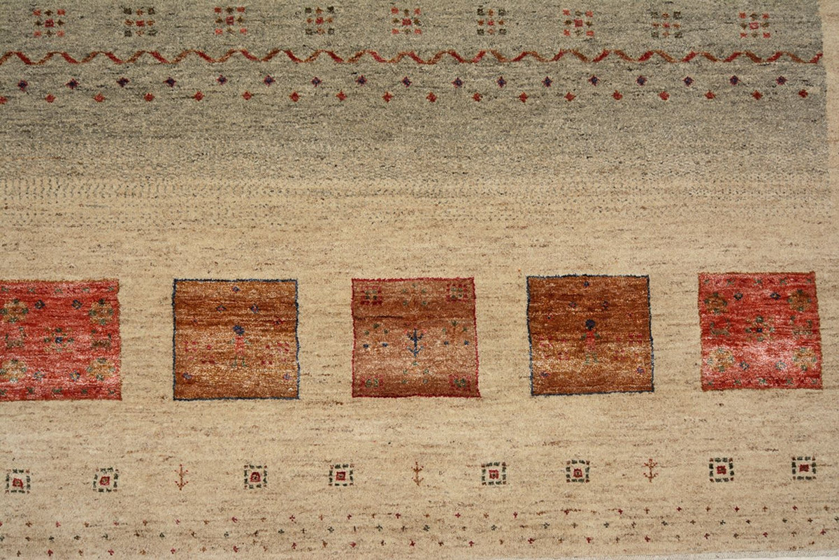 Alfombra Gabbeh - Loribaft Indus - 306 x 205 cm - beige claro