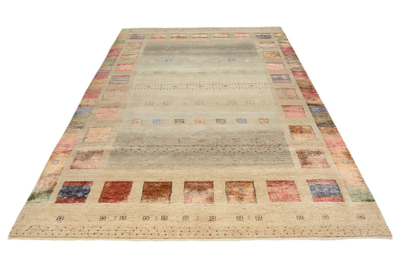 Alfombra Gabbeh - Loribaft Indus - 306 x 205 cm - beige claro
