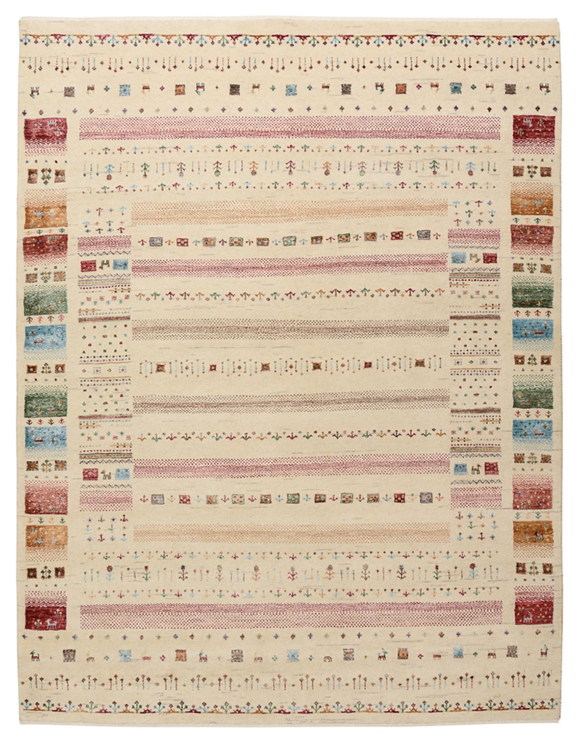 Alfombra Gabbeh - Loribaft Indus - 201 x 155 cm - beige claro