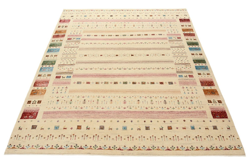 Alfombra Gabbeh - Loribaft Indus - 201 x 155 cm - beige claro