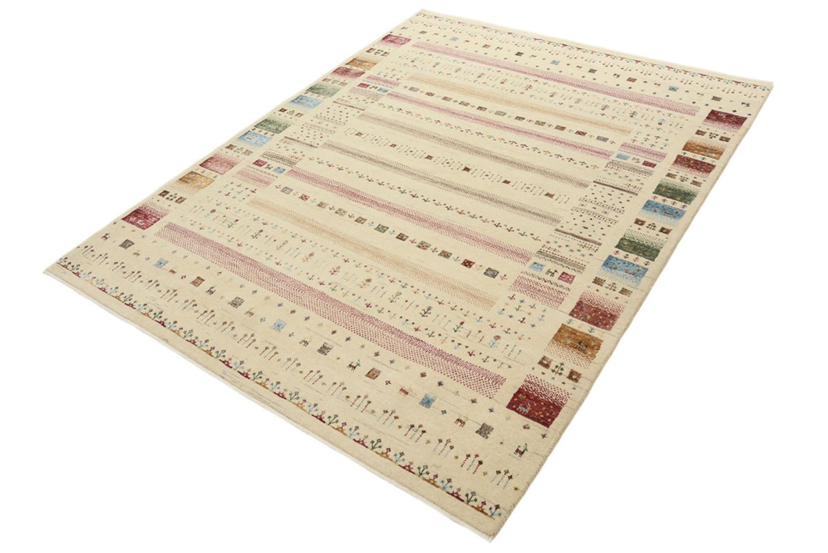 Alfombra Gabbeh - Loribaft Indus - 201 x 155 cm - beige claro