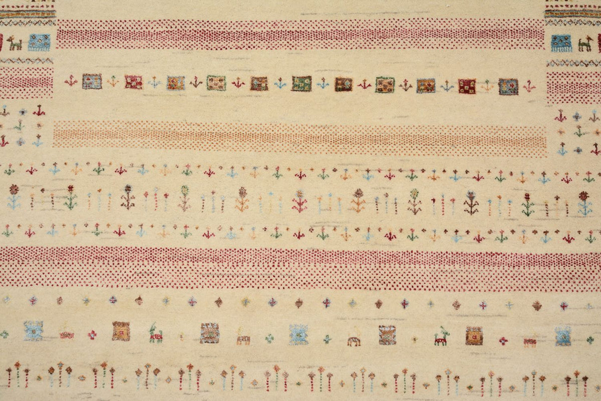 Alfombra Gabbeh - Loribaft Indus - 201 x 155 cm - beige claro