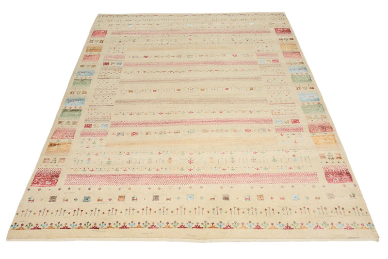Alfombra Gabbeh - Loribaft Indus - 201 x 155 cm - beige claro
